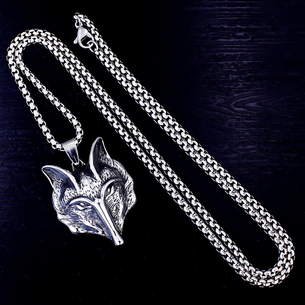 Neue Europäische und Amerikanische Dominante Totenkopf Fuchs Tier Schmuck Halskette Herren Anhänger