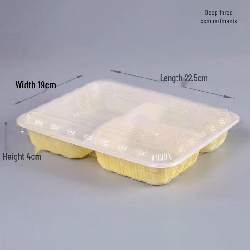 JingJingRS Disposable 3-Compartment Meal Boxes