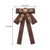 Vintage Brown Plaids Ribbon Pre Tied Bowtie Brooch Pin Women Corsage Shirt Jabot Collar Uniform Bowknot Necktie Clip