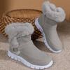 Large Size Snow Boots for Women's Autumn and Winter New Flat-bottomed Warm Outer Cotton Shoes for Women