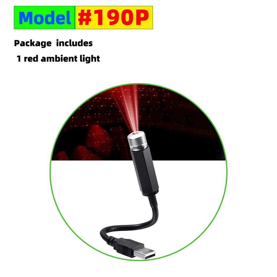 Mini LED Bil Tak Stjärna Nattljus Projektor Atmosfär Galaxy Lampa USB Dekorativ Justerbar för Auto Tak Rum Takdekor