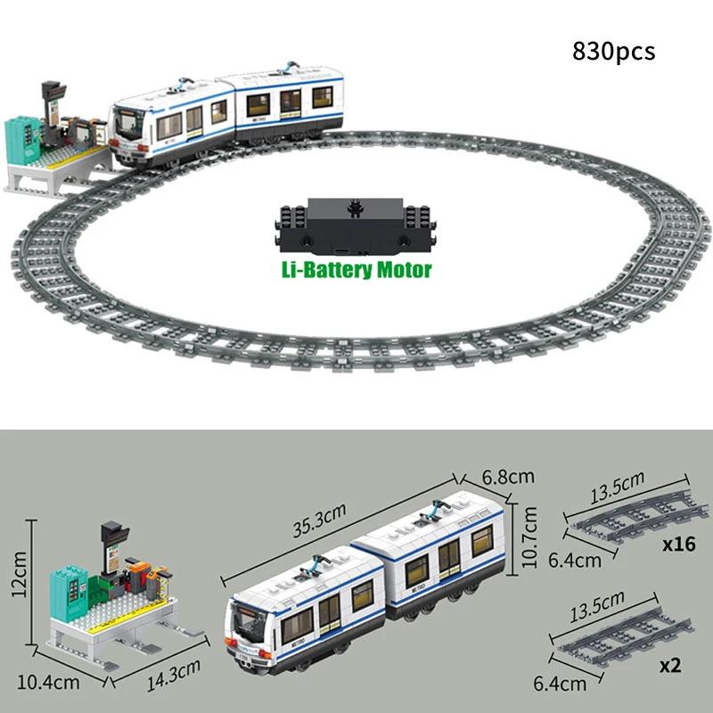 Elektryczny Pociąg Metra Samochód Miejski Metro Tram Akumulator Litowy Silnik Klocki Techniczne Zabawki Dla Dzieci Prezenty