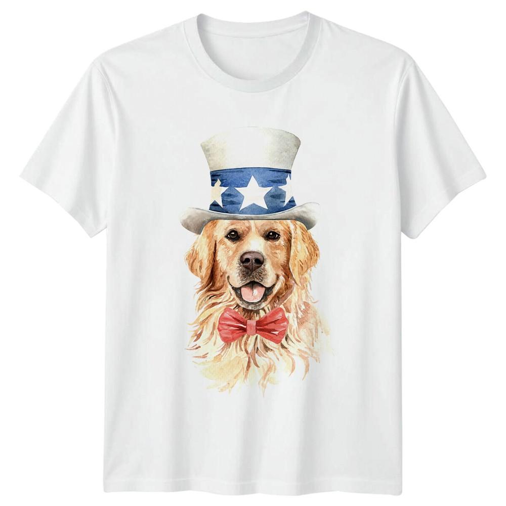 Patriotic Golden Retriever Dog Unisexs TShirt S