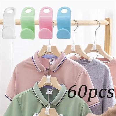 60 Pezzi Ganci Connettori Appendiabiti Risparmio di Spazio Estensori Appendiabiti Organizzatore per Armadio Clip Estensori in Plastica Armadio Cappotto Camicia