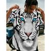 Men's Plus Size T-shirt with National Flag Animal Style 3D Printed O Neck Short Sleeved Casual Short Sleeved Tops