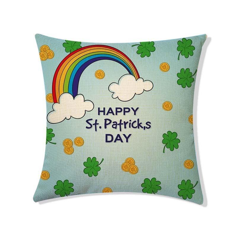 St. St. Patrick's Day Kissen Heim Lendenkissen Vierblättriges Kleeblatt Sofakissenbezug Kissenbezug