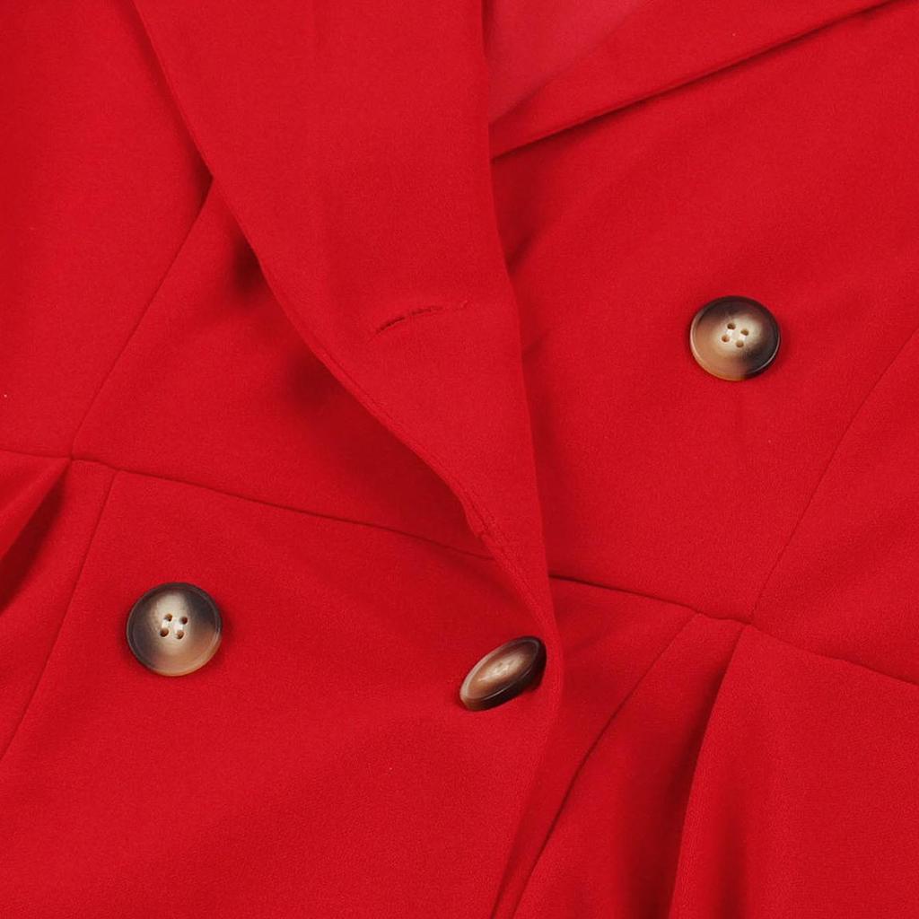 50S Swing Dresses Lapel Collar Short Sleeves Row of Buttons Work Business Office Lady Midi Dress Women's Casual Outfit