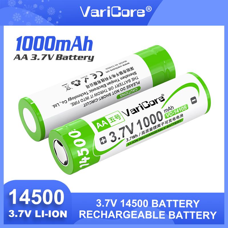 

Аккумулятор Li-ion VariCore 3.7V 14500 1410S 1000mAh для мультиметра, подметальной машины, лампы, цифровой камеры, контроллера, мини-вентилятора 2pcs