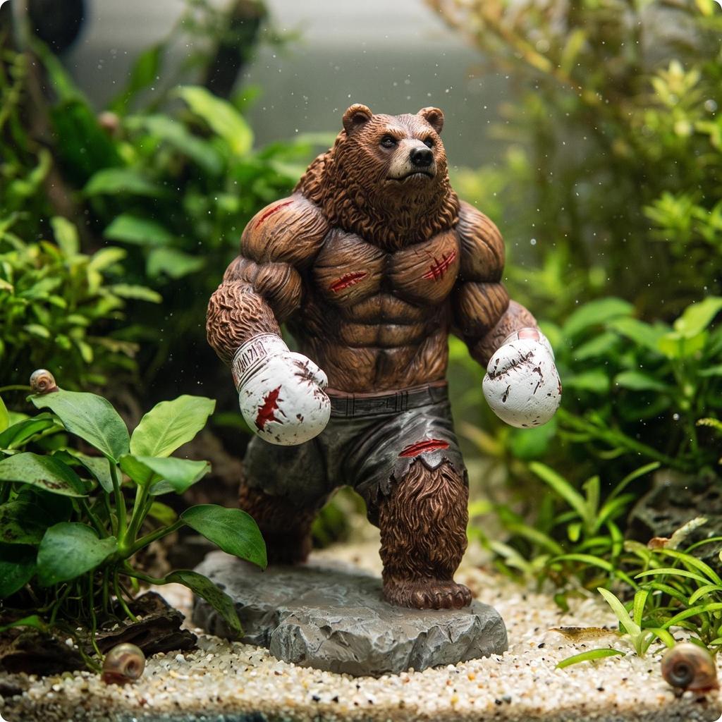 Animal Figurine Sculpted Fighter Compact for Desktop, Bookshelf