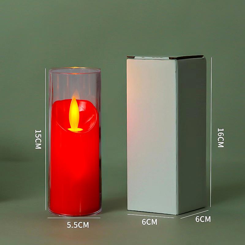LED Red Candle Light: Creative Night Light, Large Smokeless Buddha Offering Simulation Prop