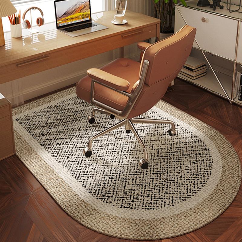 VIKAMA Luxury-Inspired Arched Computer Chair Mat, Bedroom Vanity Table Rug, Silent Gaming Chair Foot Pad, Home Decoration