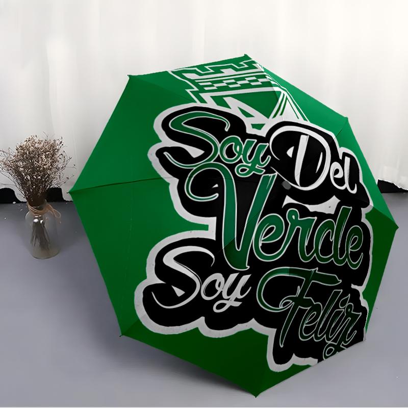 Atletico Nacional Fashionable Automatic Opening/Closing Folding Umbrella. Portable and Foldable, Ideal for Gift, Travel, and Daily Use.