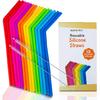15 FITS ALL TUMBLERS STRAWS - Reble Silicone Straws for 30 and 20 oz Yeti - Flexible Easy to Clean + 2 Cleaning Brushes - BPA Free, No Rubber Taste