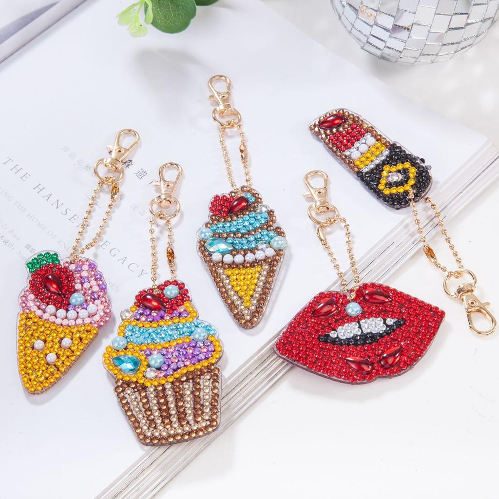 New Diy Diamond Painting Keychain Handmade Acrylic Pendant Jewelry Christmas Single-Sided Diamond Decoration Diamond Painting