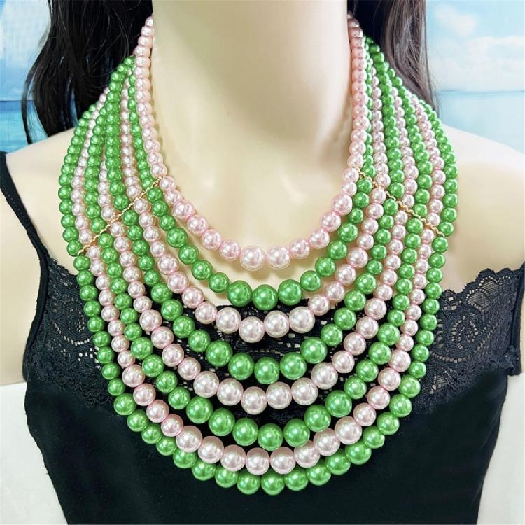 Versatile Multi Strand Simulated Pearls Necklace Earrings Set Vintage Inspired Design Clavicle Chain For Fashionistas