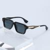 New European and American square sunglasses men's personalized sunscreen sunglasses fashion commuter rice nail sunglasses
