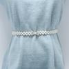 Stylish Beaded Elastic Waist Belt Designed For Women With Large Pearls Rhinestones And