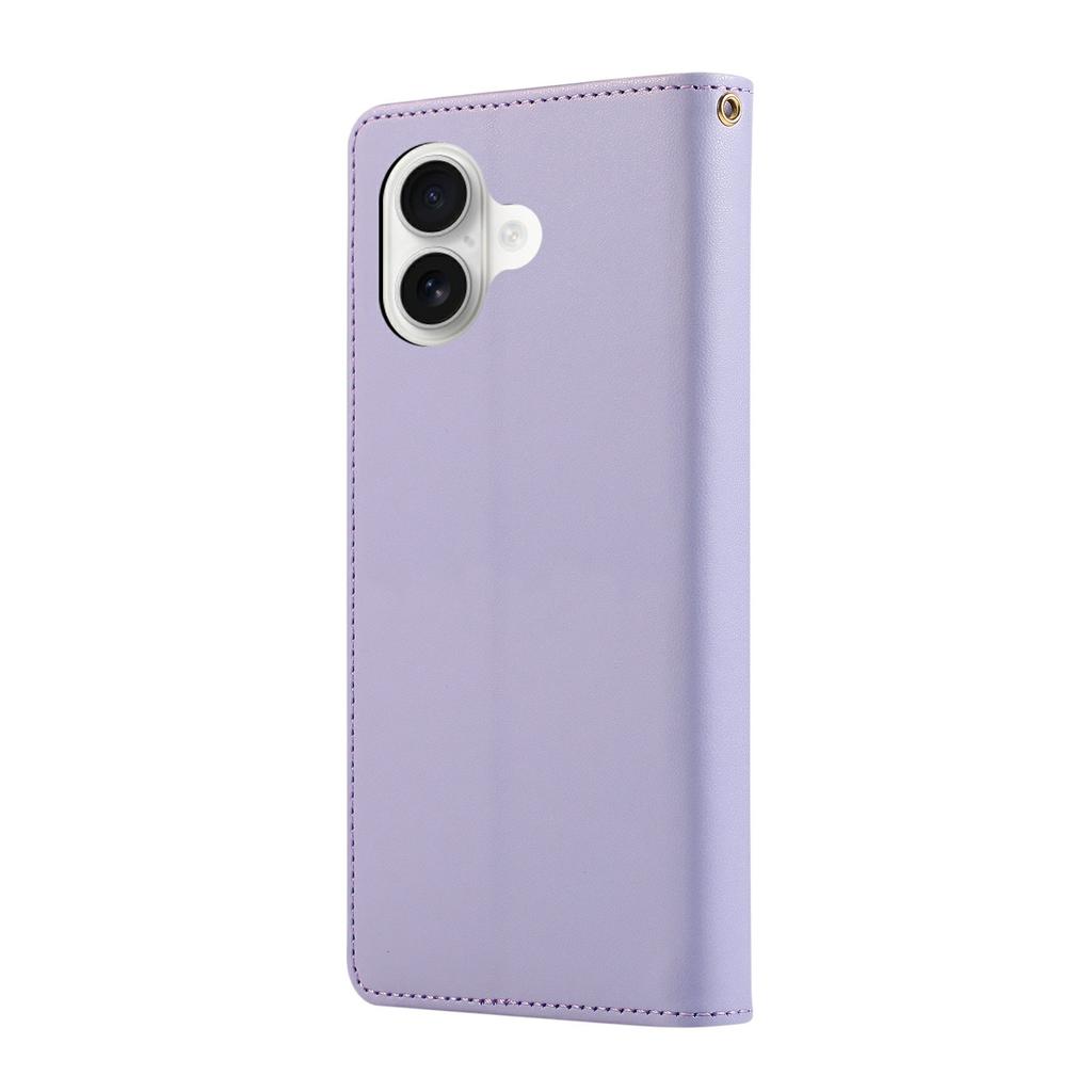 For iPhone 17 Case RFID Blocking Wallet Stand Rhombus Leather Phone Cover with Wrist Strap