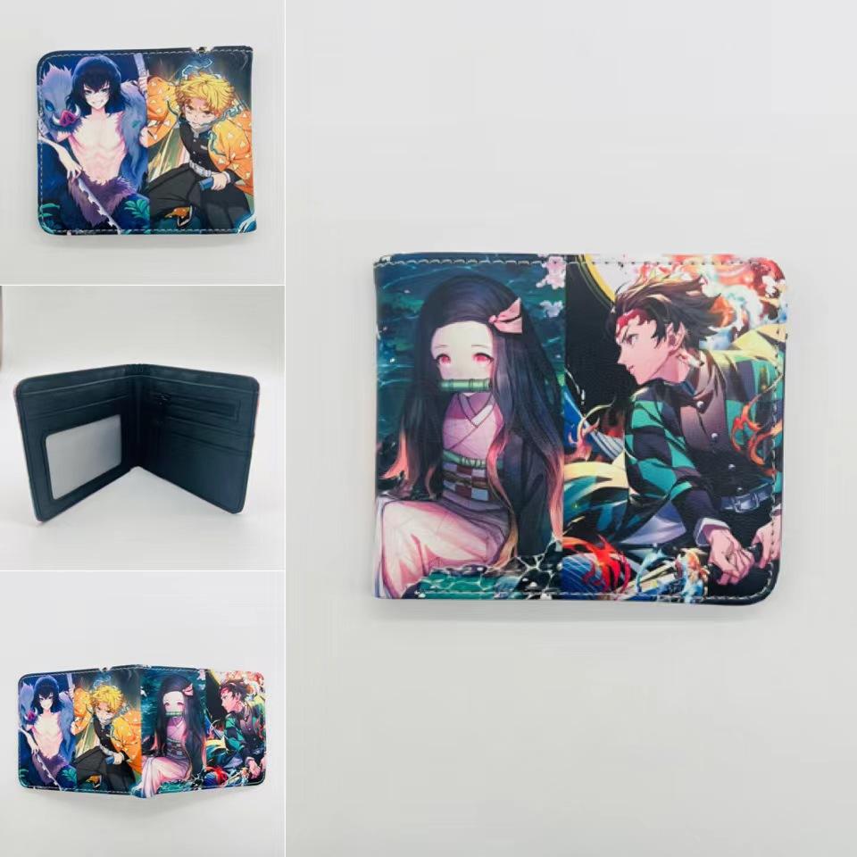 Japan cartoon comics Demon Slayer Short Fold Wallet Cartoon Coin Purse Suitable for Students 0006