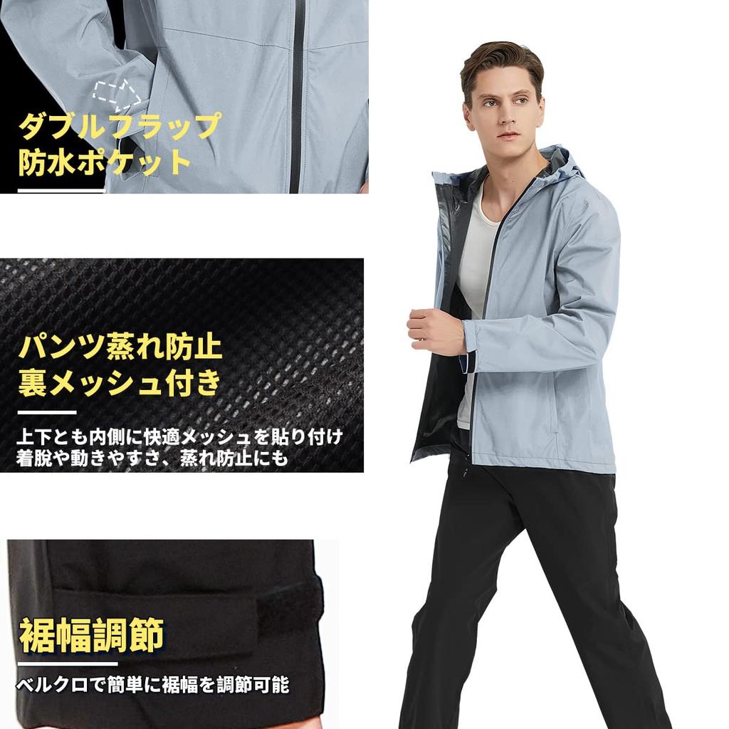 Outdoor-Sport Regenbekleidung und Hose Set Regenanzug Regenjacke Outdoor Bergparka Regenbekleidung für und Winter [Top Atmungsaktiv, Wasserdicht, Winddicht,