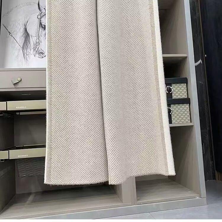 Autumn 2025 Women's High-Waist Wide-Leg Herringbone Knit Wool Pants – Loose, Floor-Length, Casual Outerwear