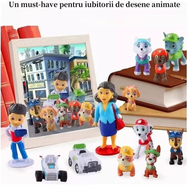 Patrula Catelusilor Set of 12 Figurines, Multicolor Boy Toys for Kids 3+ Years, 2-8 cm Action Figures