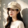Retro Versatile Face Small Beret Children Spring Autumn and Winter British Big Head Circumference Octagonal Hat Newsboy Cap