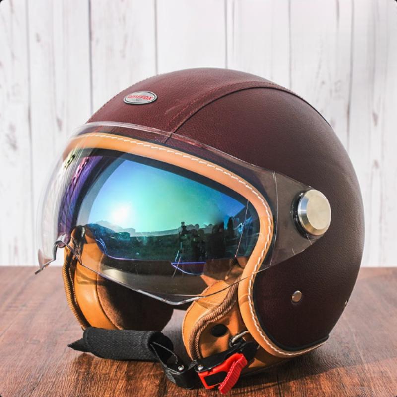 Newest Retro Motorbike Helmets DOT 3/4 Open Face Motorcycle Vintage Chopper Bike Cascos Scooter Capacete De Moto