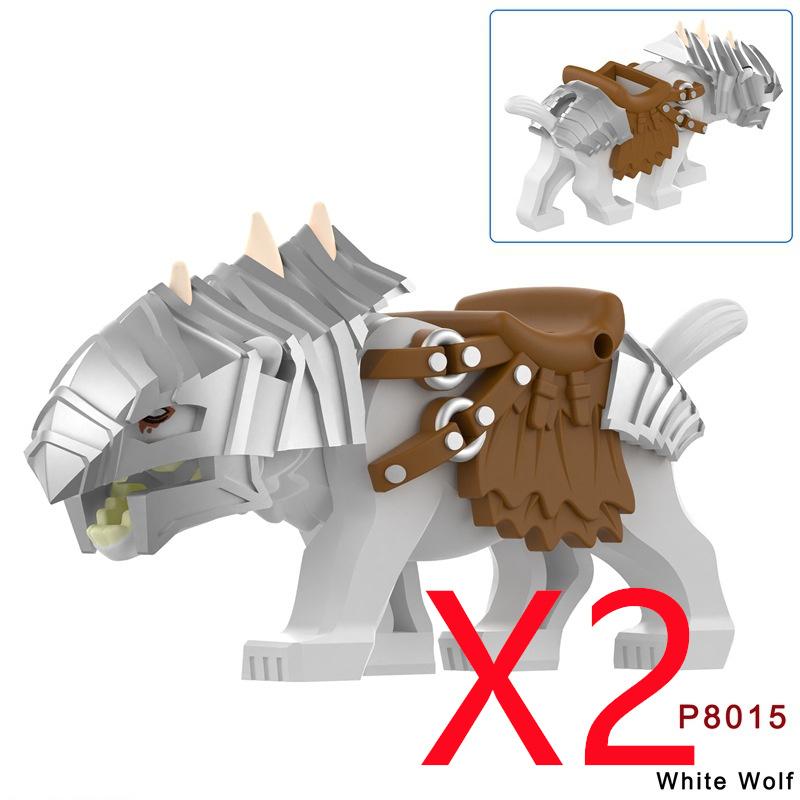 MOC Mediaeval Times Building Blocks Orc Mounts Wolf Flags Army Soldiers Character Accessories Bricks Animal Toys Gifts R064 DIY