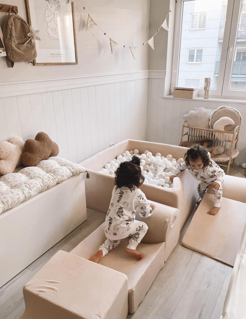 Beige foam playground step