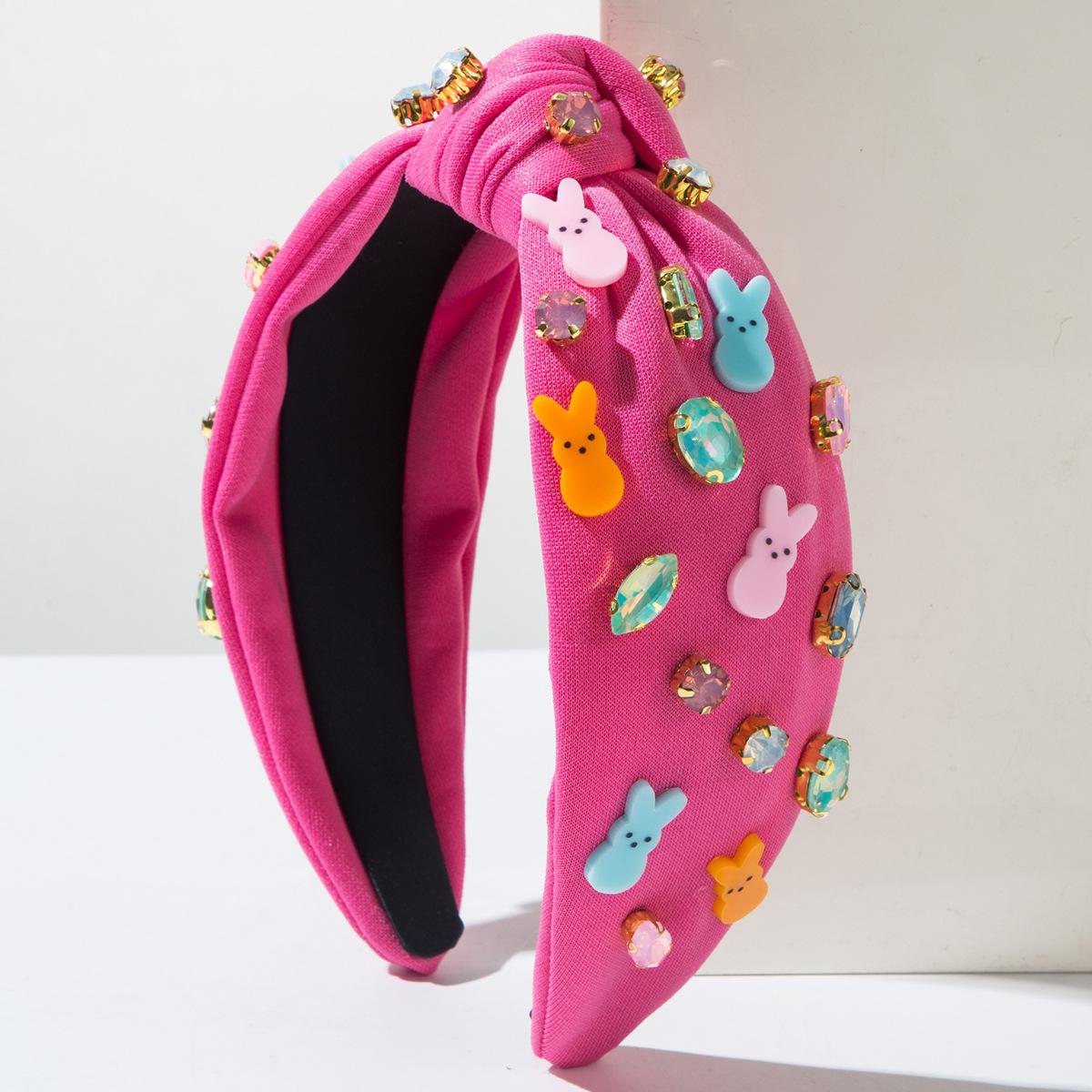 

New Easter Hairband with Sweet Rabbit Accessories - Cute and Versatile Holiday Hair Accessory рожевий червоний колір