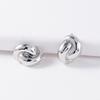925 Silver Post Double-Strand Metal Wrap Stud Earrings - French Style Vintage High-End Jewelry