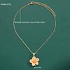 Retro Gold Color Flower Pendant Necklaces for Women Fashion Aesthetic Charms Necklaces Set Wedding Party Jewelry Accessories New