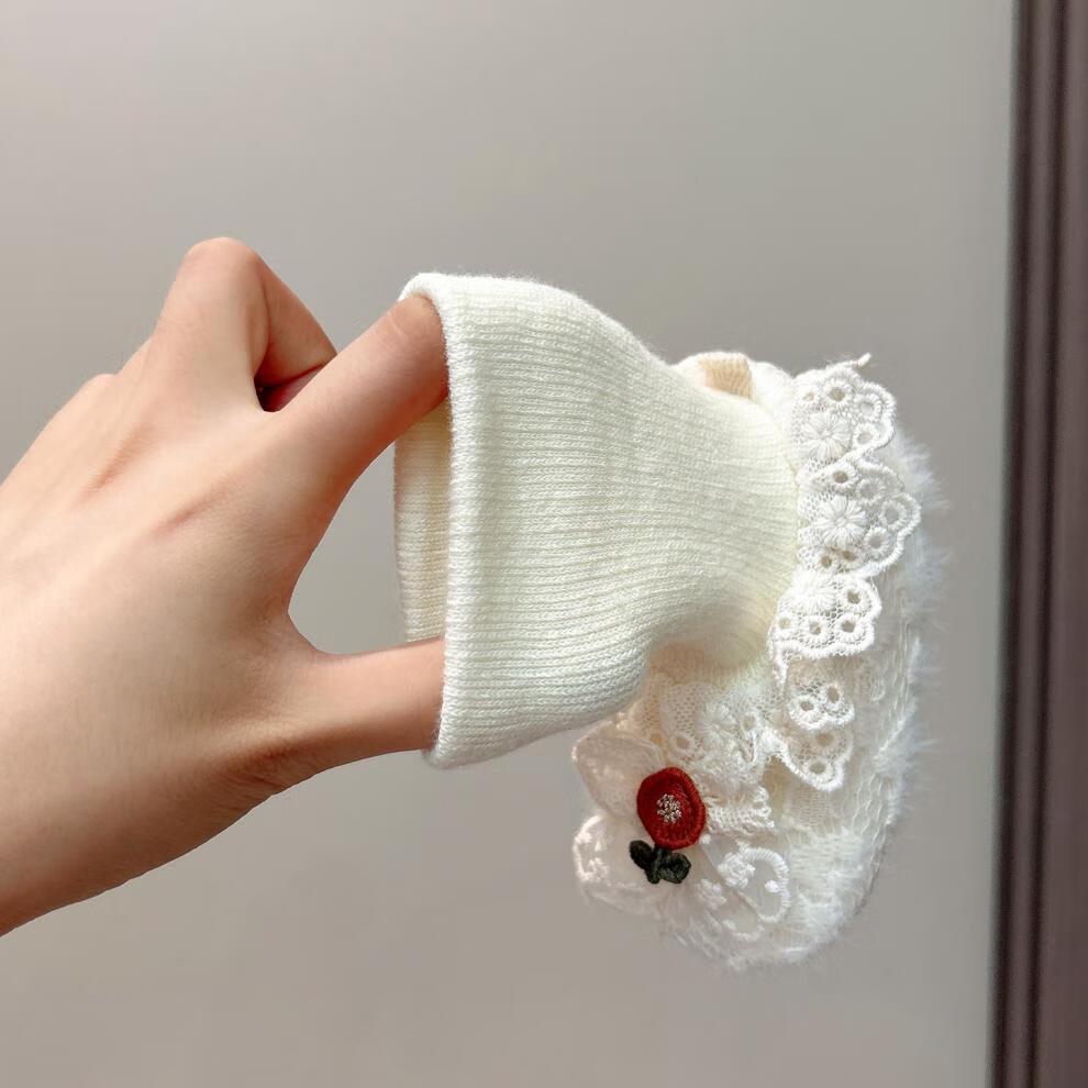 Newborn Baby Girl Soft Sole Shoe-Sock Combo (0-1 Year) - Non-Slip, Thickened, Fleece-Lined Foot Protection.