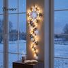 Fireplace Hanging Decorations Giant Snowflake Blizzard Trail Light, Acrylic Christmas Wall Decor with Warm Glow, Festive Window Holiday Party Ornament