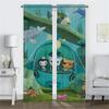Kitchen Curtains 2 Pieces The Octonauts Shades Window Curtain for Room 2 Panel Home Interior Curtains Halloween Decoration Child