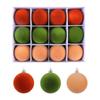 Set of 12 Velvet Touch Christmas Ornaments Lightweight 6CM Flocked Christmas Balls for Office and Home Ambiances