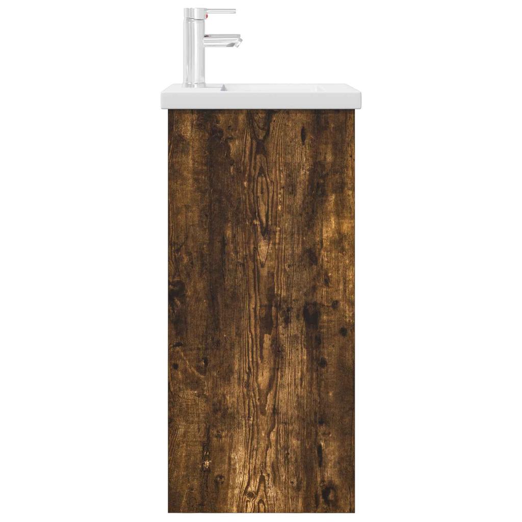 Bathroom Cabinet with Washbasin Smoked Oak