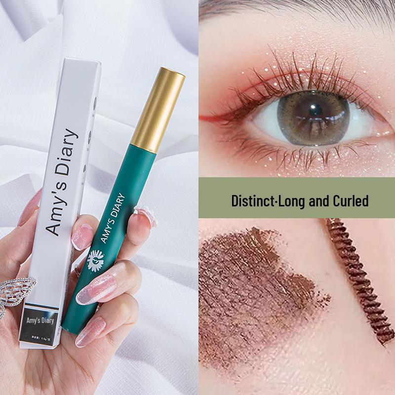 Aimei Diary Green Tube Lengthening & Curling Mascara - Ultra-Fine Brush, Waterproof & Smudge-Proof