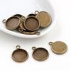 8/10/12/14/16/18/20/25mm Inner Size Bronze Silver Plated Rhodium 7 Colors High Quality Iron Material Cameo Setting Pendant Tray