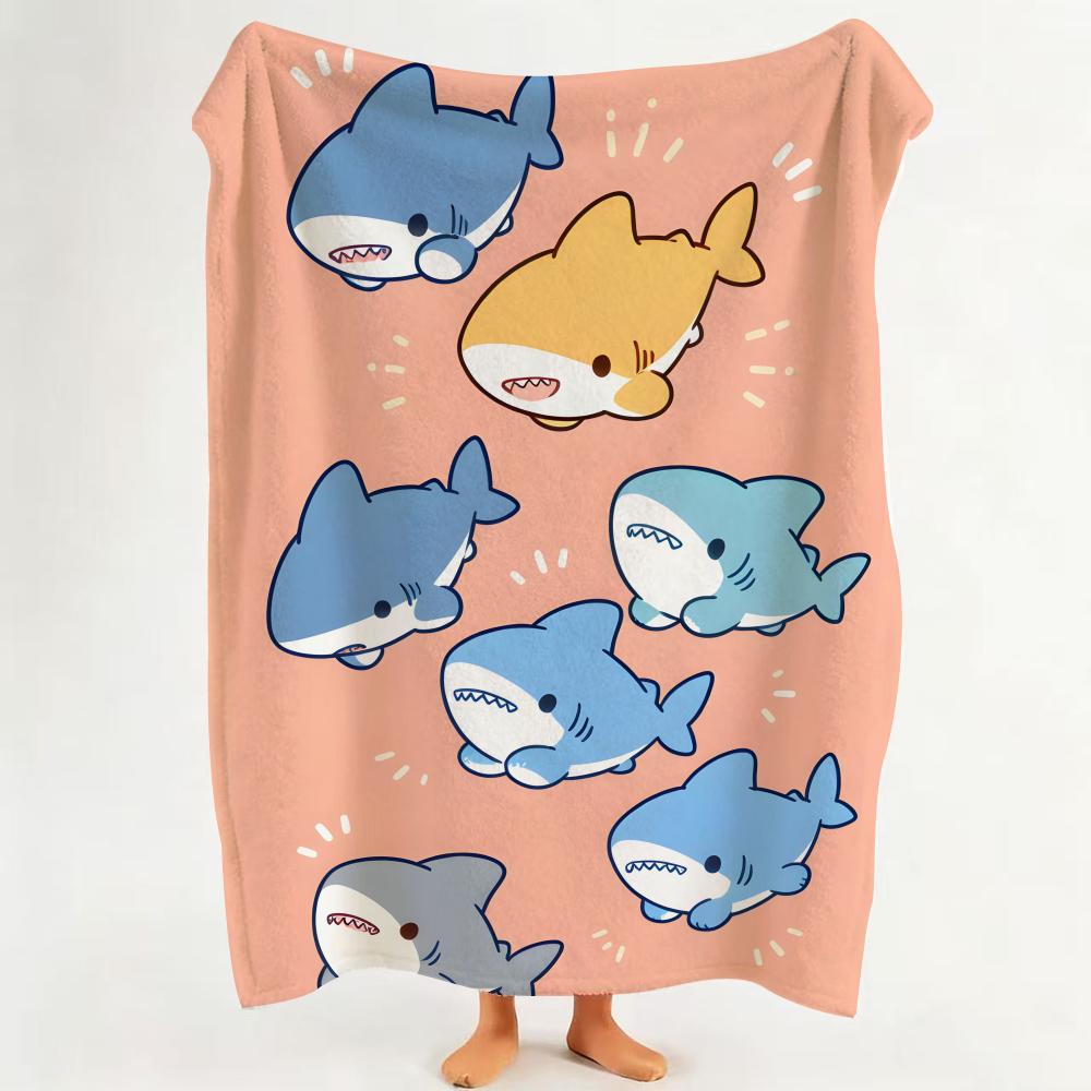 Toy S Shark S Stuffed A Animal Throw Flannel Throw Blanket Suitable for Sofa Living Room Bedroom