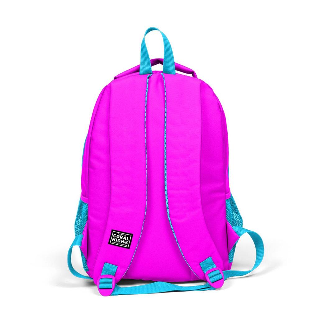 Coral High Kids Rosa Silber Glitzer Einhorn gemusterter Schulrucksack mit drei Fächern 14383
