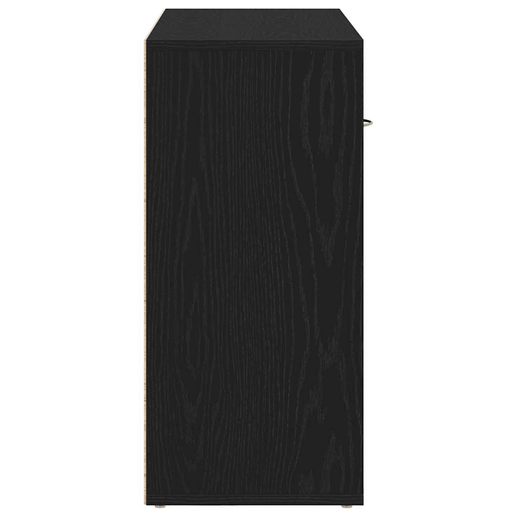 Sideboard in Black Oak Finish 88 x 30 x 64 cm Engineered Wood