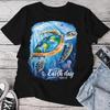 Earth Day 2025 Restore Earth Sea Turtle Art Save the Planet T-shirt Unisex T-Shirt