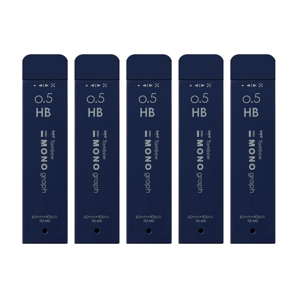 Tombow Pencil MONO Graph MG HB Mechanical Pencil 0.5mm Lead, Navy, R5-MGHB42-5P