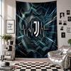 Arazzo da Parete FC Juventus Decorazione per la Casa Tessuto da Appendere a Parete per Camera da Letto Soggiorno Sfondo