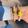 2pcs/set Sweet Fruit Stacked Bracelet Jewelry Bohemia Hand Chain Pear Bead Bracelet  Girls