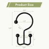 Amazer Black Shower Curtain Hooks, 12PCS Minimalist Simple Double Shower Curtain Rings, Rust-Resistant Metal Shower Hooks Shower Curtain Hangers,