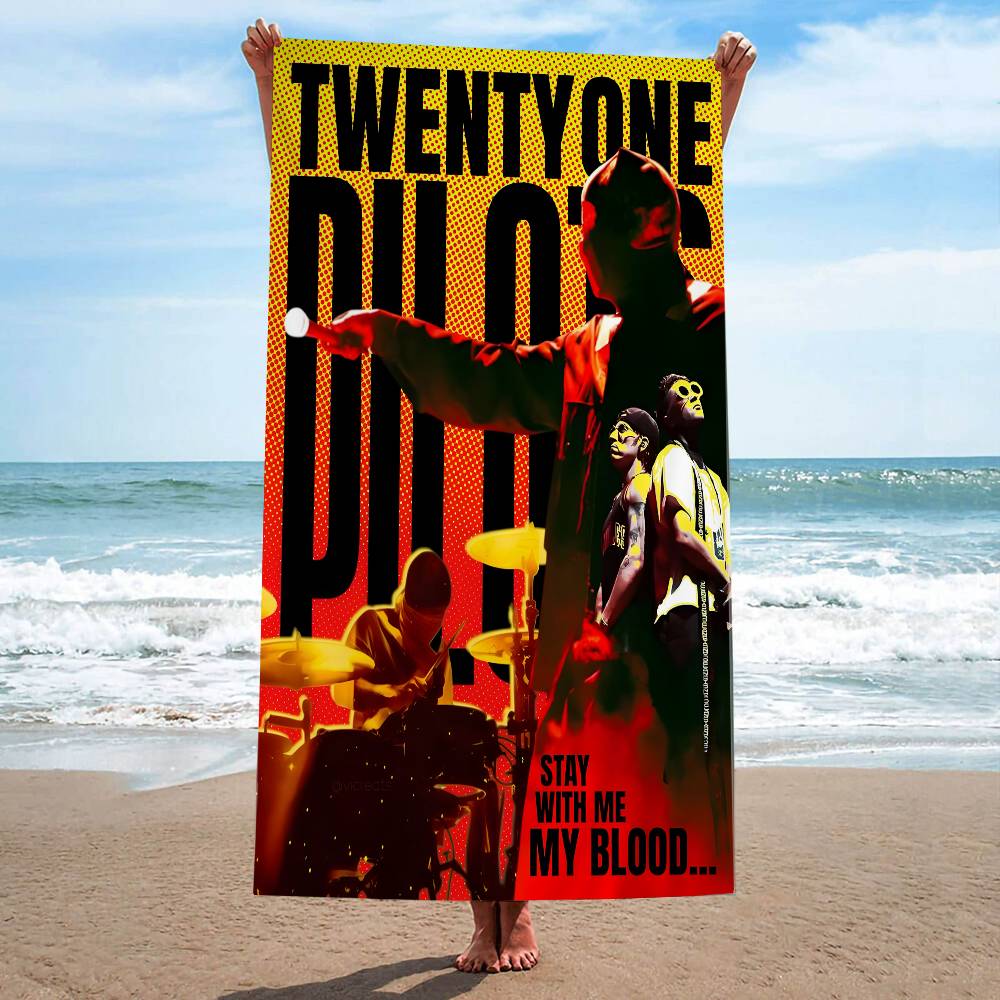 T-Twenty One Pilots Band Microfiber Printed Beach Towel Mountain Climbing Yoga Beach Swimming Running Absorbent Soft Towel