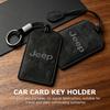 For Jeep Suede Car NFC Card Key Cover Fob Case Protector Holder Shell Cherokee Wrangler JK Gladiator Compass Renegade Patriot